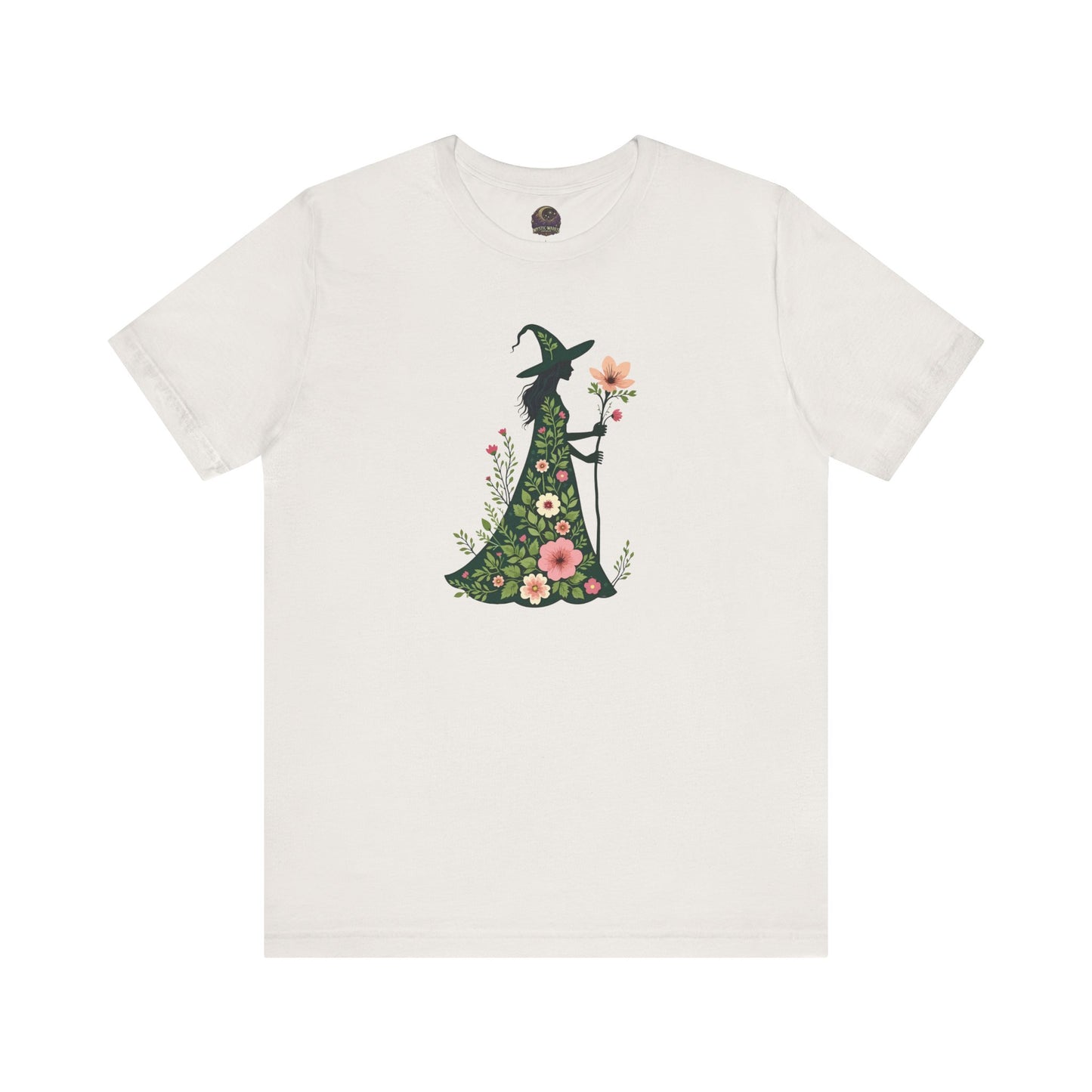 Floral Green Witch Unisex Jersey Short Sleeve Tee