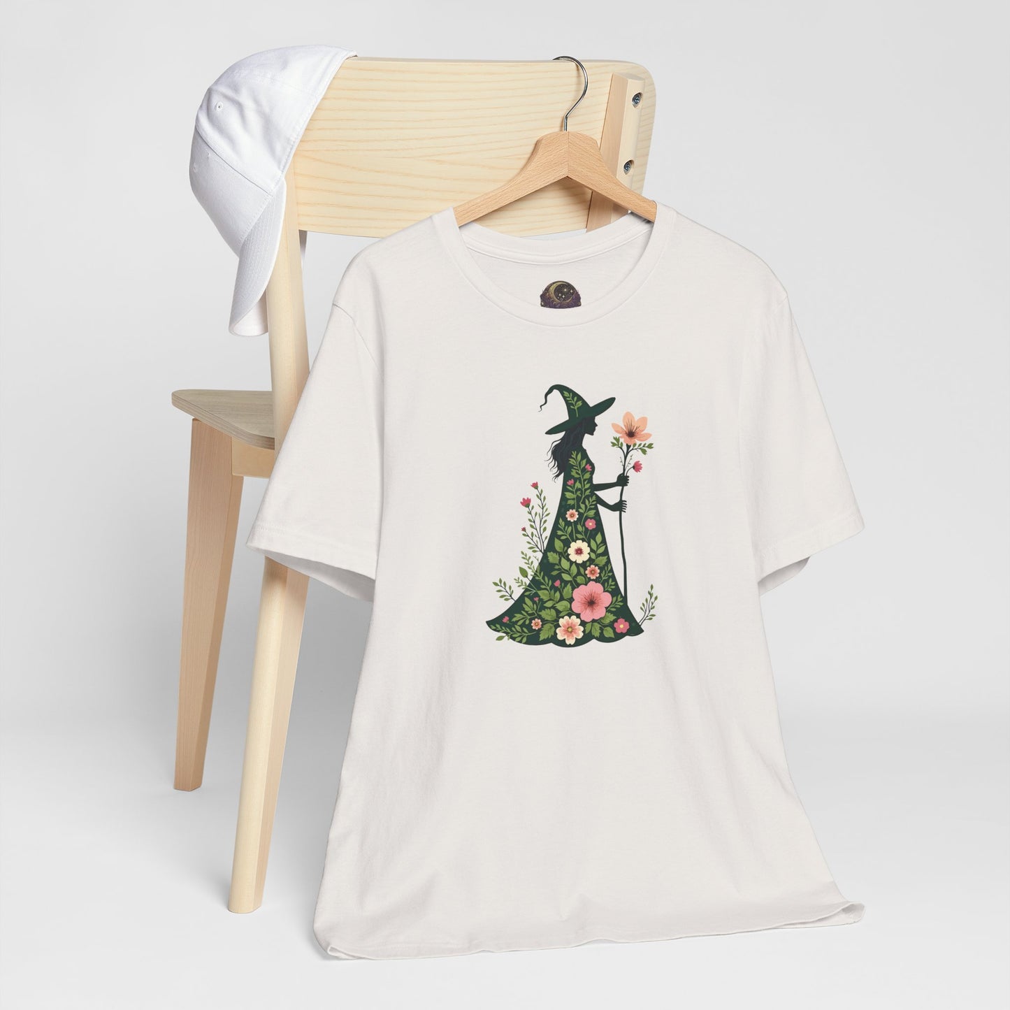 Floral Green Witch Unisex Jersey Short Sleeve Tee