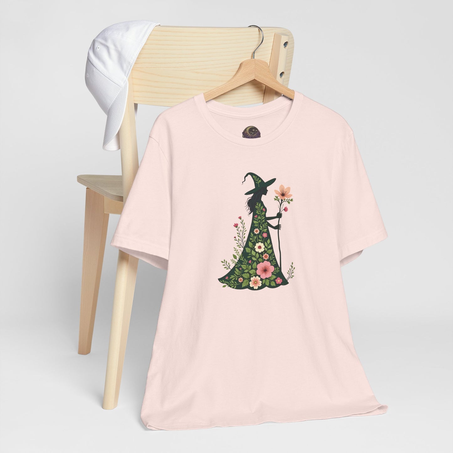 Floral Green Witch Unisex Jersey Short Sleeve Tee